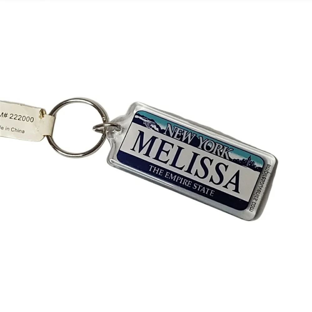 Melissa New York License Plate Keychain Personal Name Keychain
